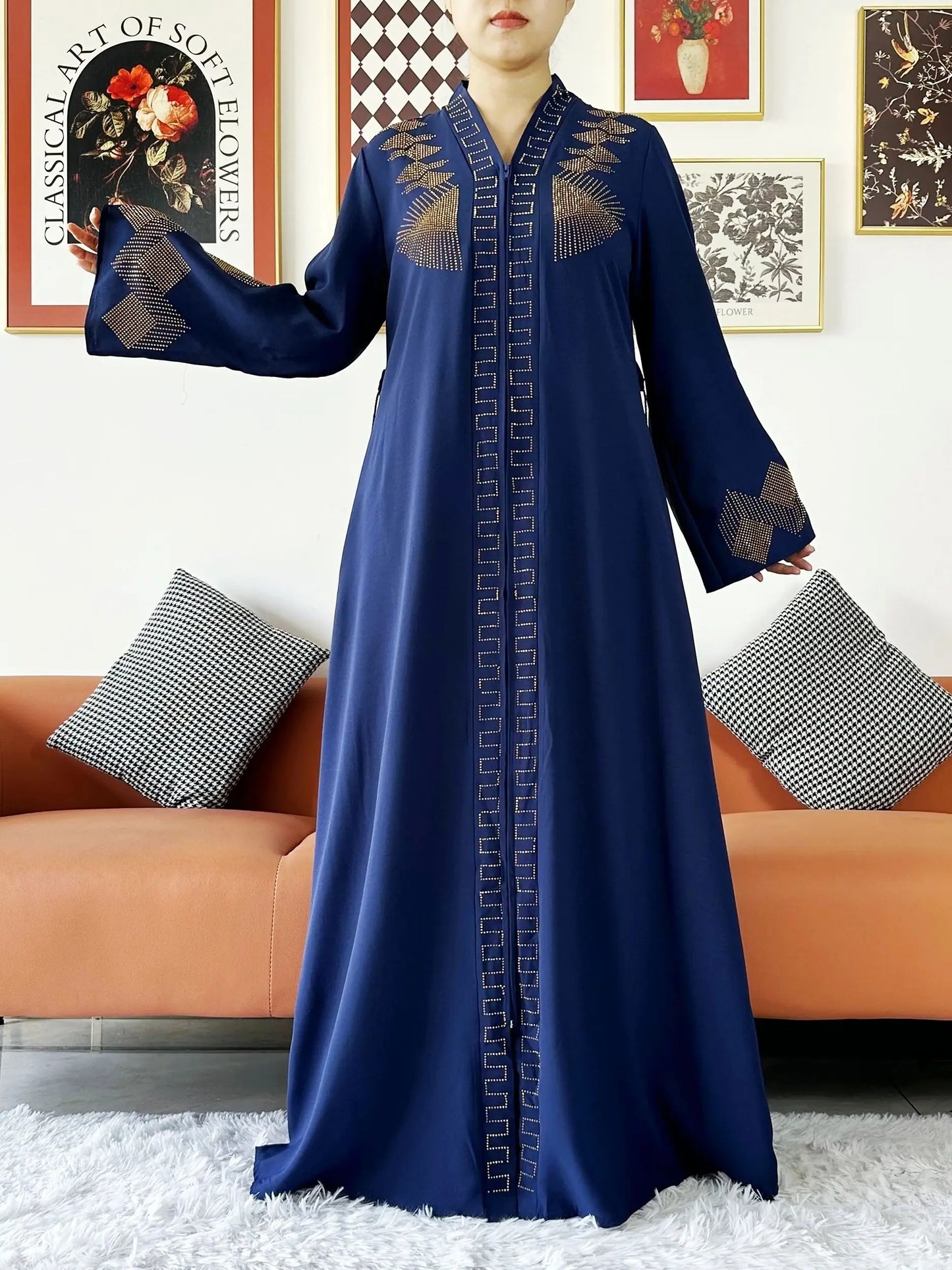Women Elegant Dress Open Abaya