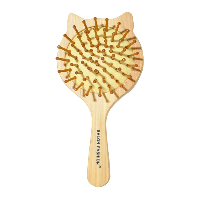 Eco Bamboo Hair Brush Nature Wooden Anti-Static