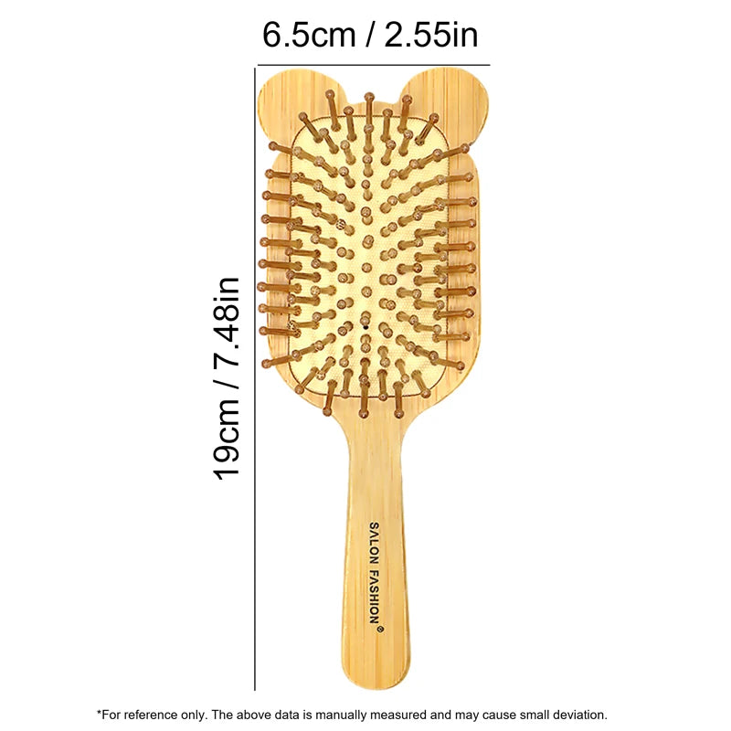 Eco Bamboo Hair Brush Nature Wooden Anti-Static