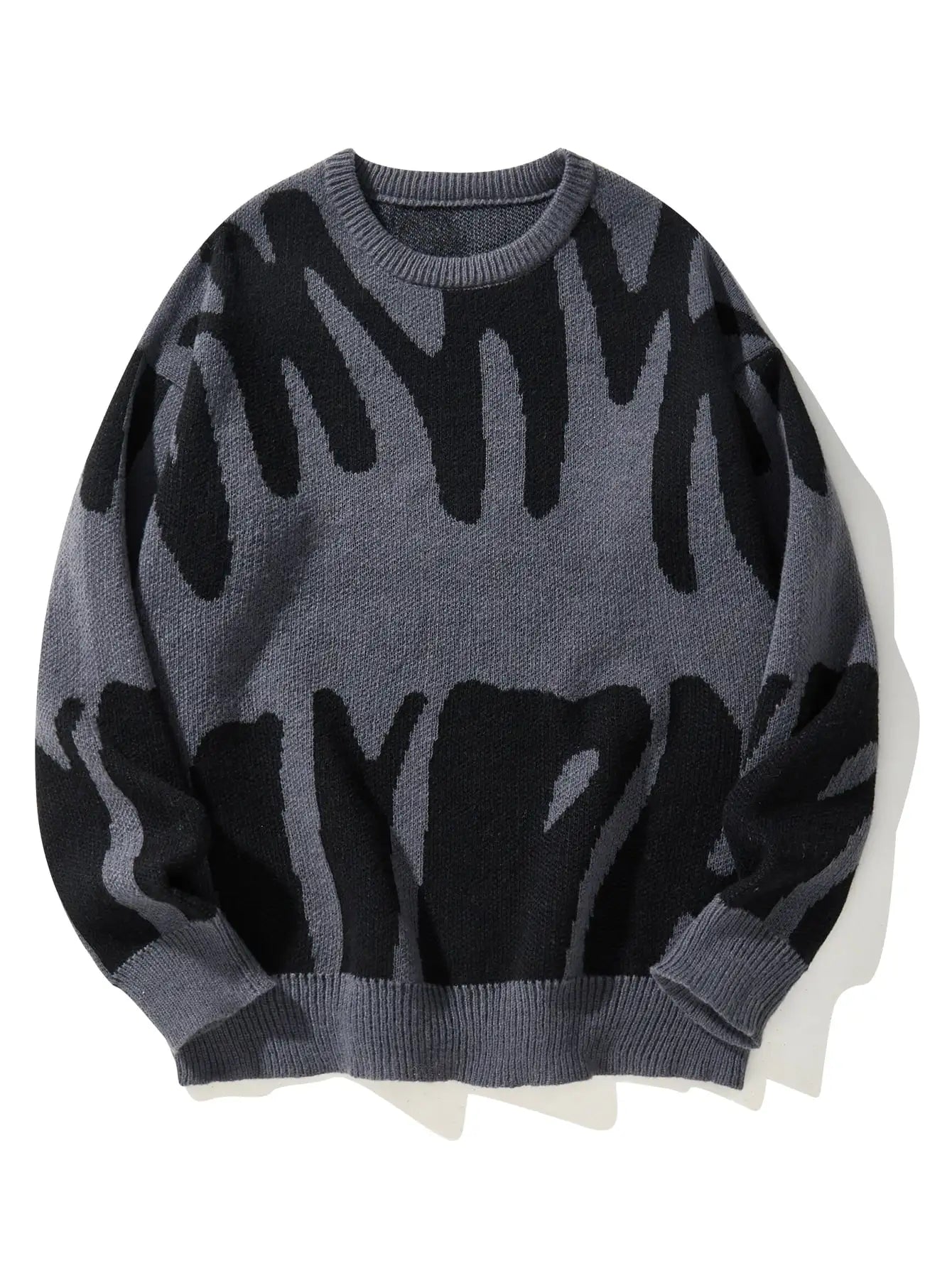 Autumn Winter Jacquard Pattern Pullover Sweater