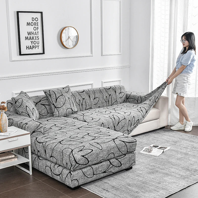 Flower Printed Elastic Sofa Cover