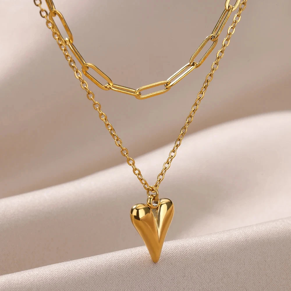 Multilayer Heart Necklace