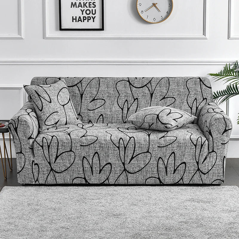 Flower Printed Elastic Sofa Cover