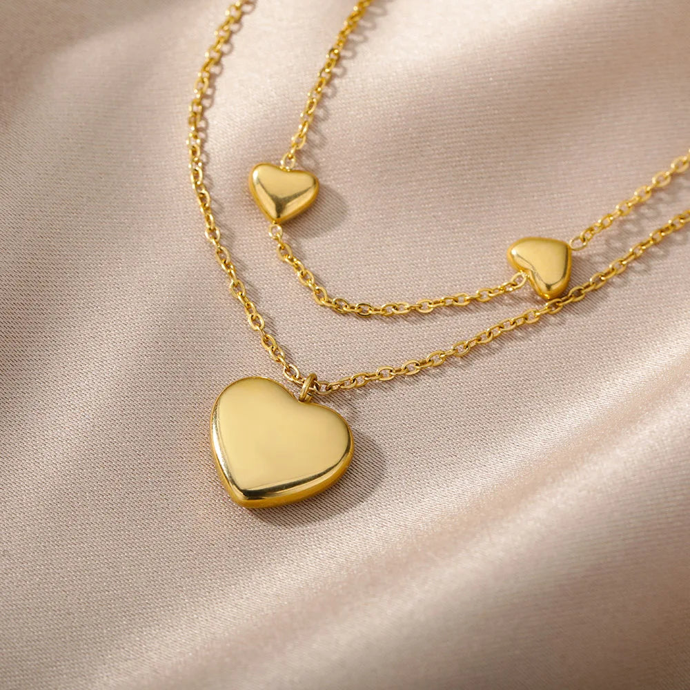 Multilayer Heart Necklace