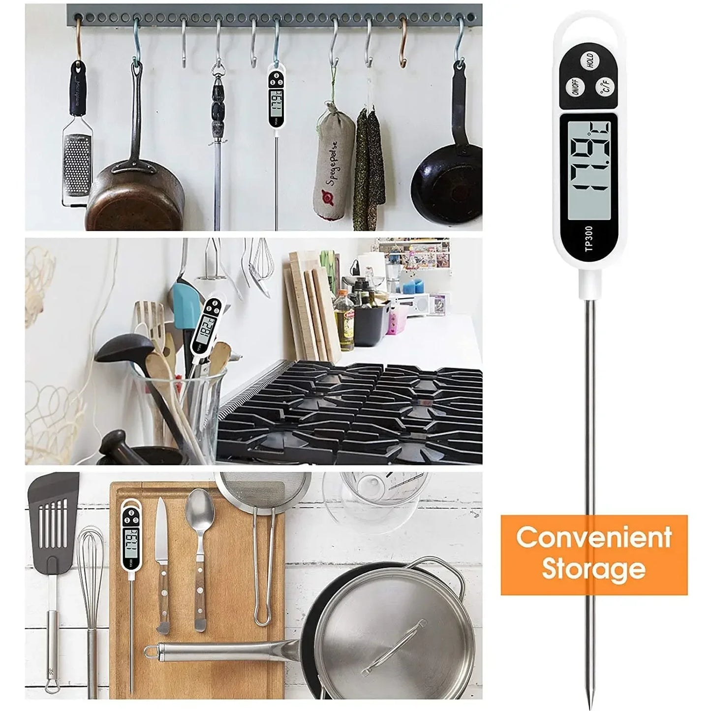 Stainless Steel Probe Type Household Food Thermometer