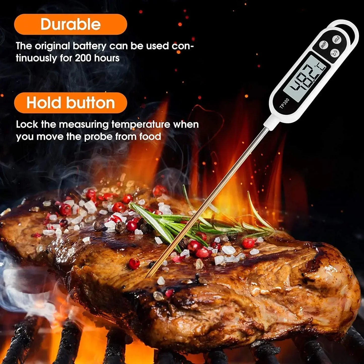 Stainless Steel Probe Type Household Food Thermometer