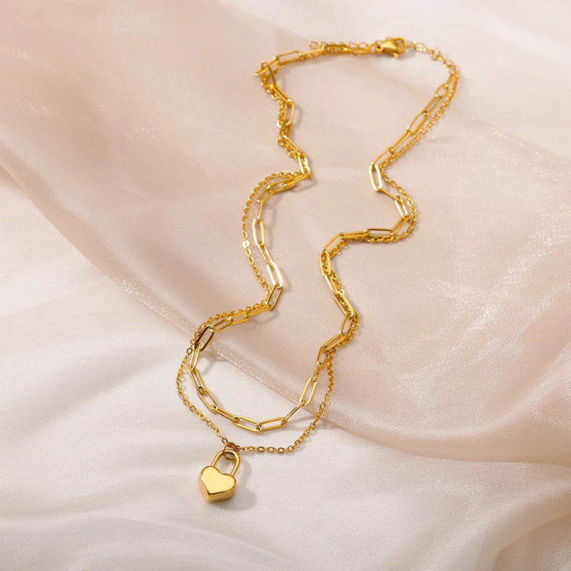 Multilayer Heart Necklace