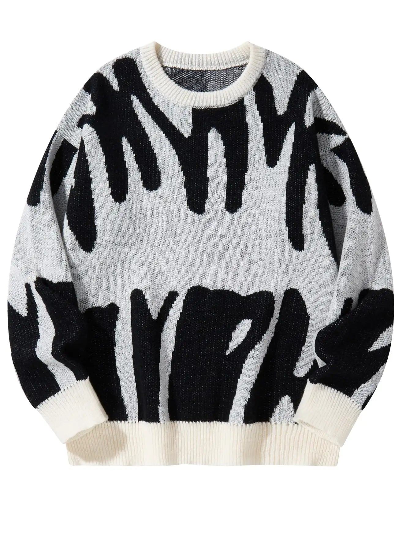 Autumn Winter Jacquard Pattern Pullover Sweater
