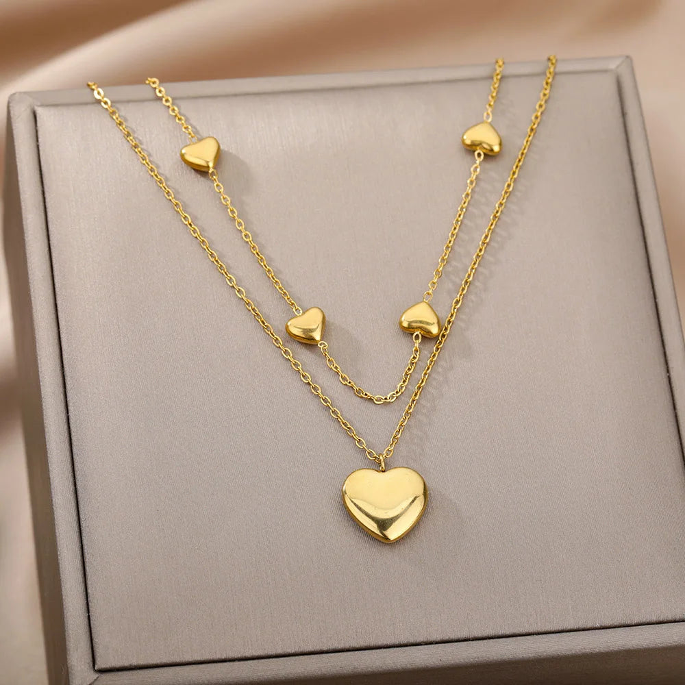 Multilayer Heart Necklace