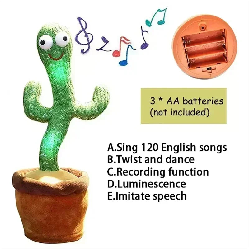 Talking Cactus Toy with LED 120 English Songs Singing Musical