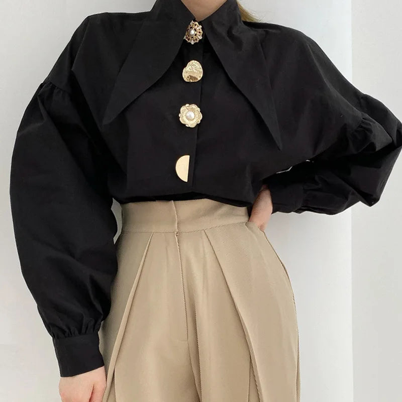 White Elegant Pearl Women Shirts
