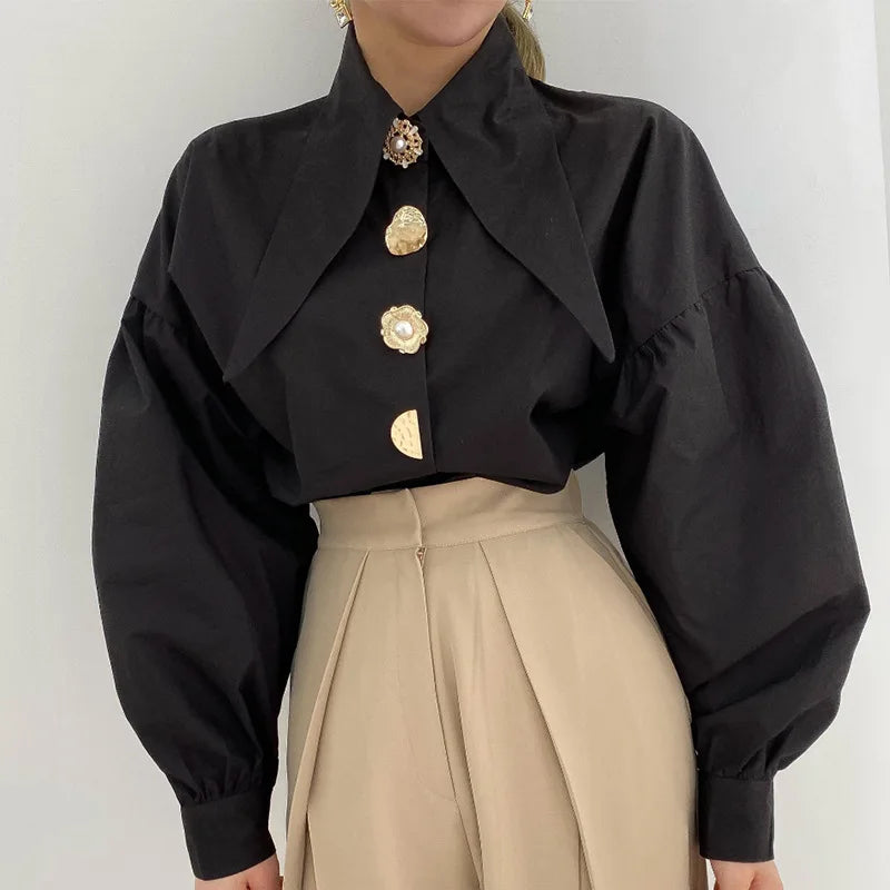 White Elegant Pearl Women Shirts