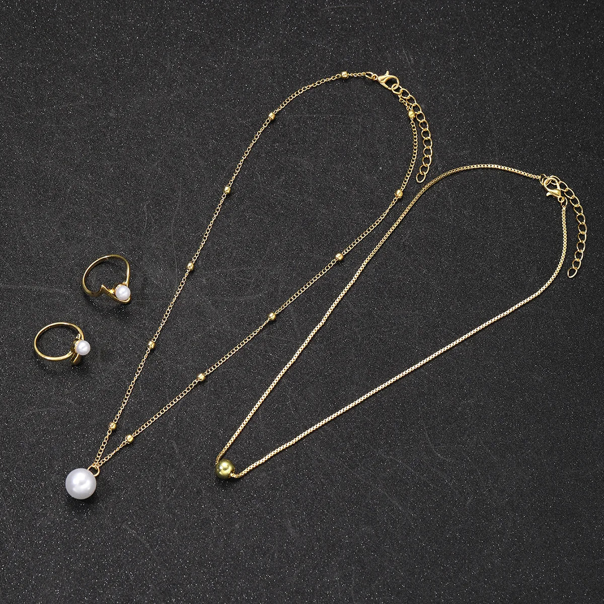 Pearl Rings Earrings Necklace