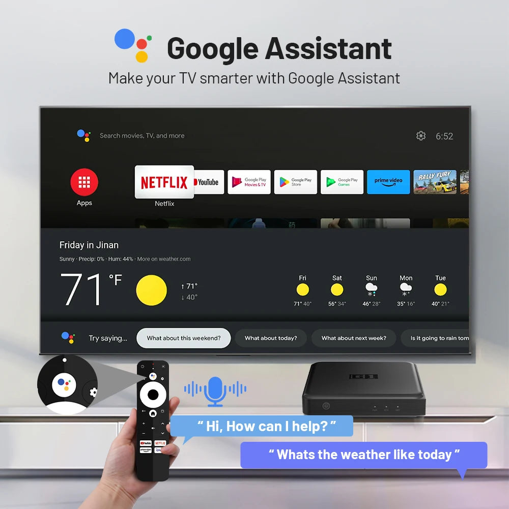 G1 Android TV Box With Netflix 4K Ultra HD Google Certified Dolby Vision HDR10+  4G 32G WiFi6 Streaming Media Device
