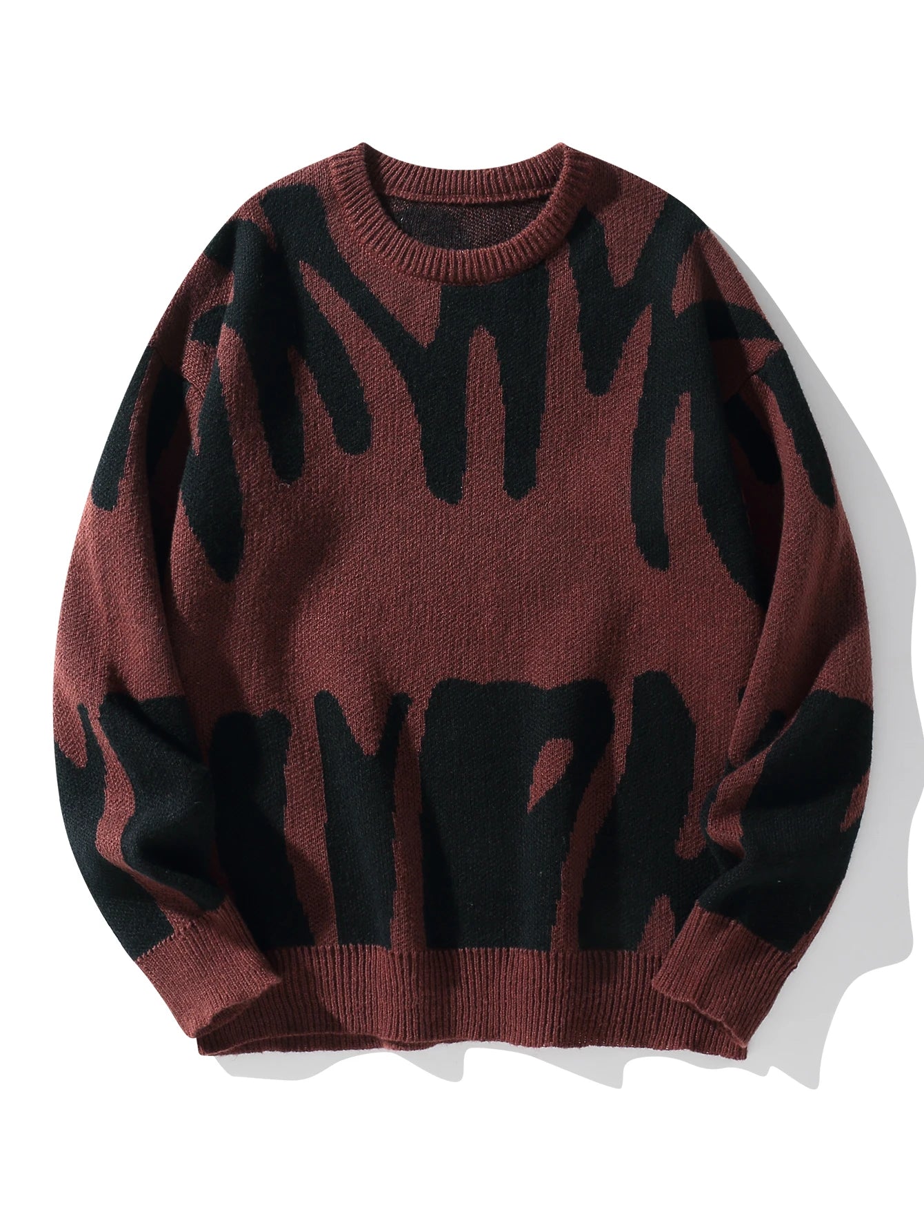 Autumn Winter Jacquard Pattern Pullover Sweater