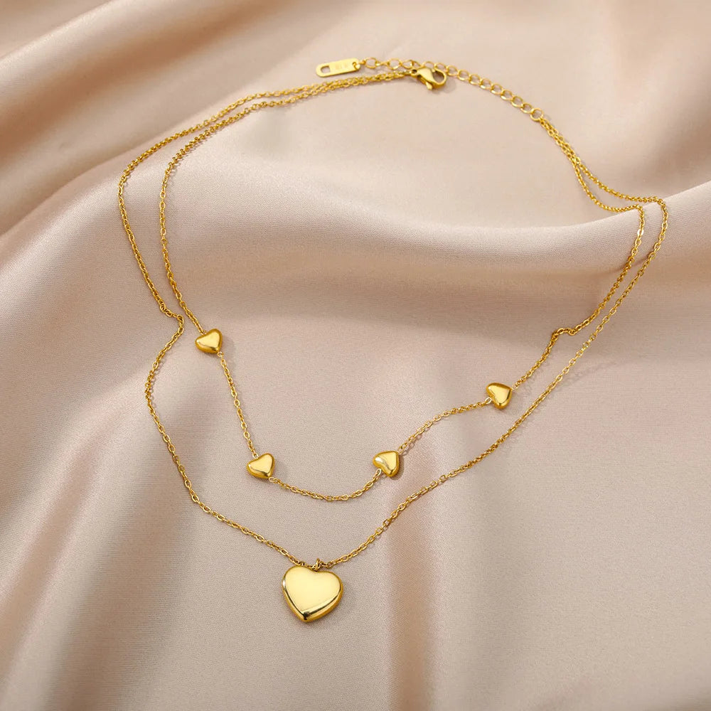 Multilayer Heart Necklace