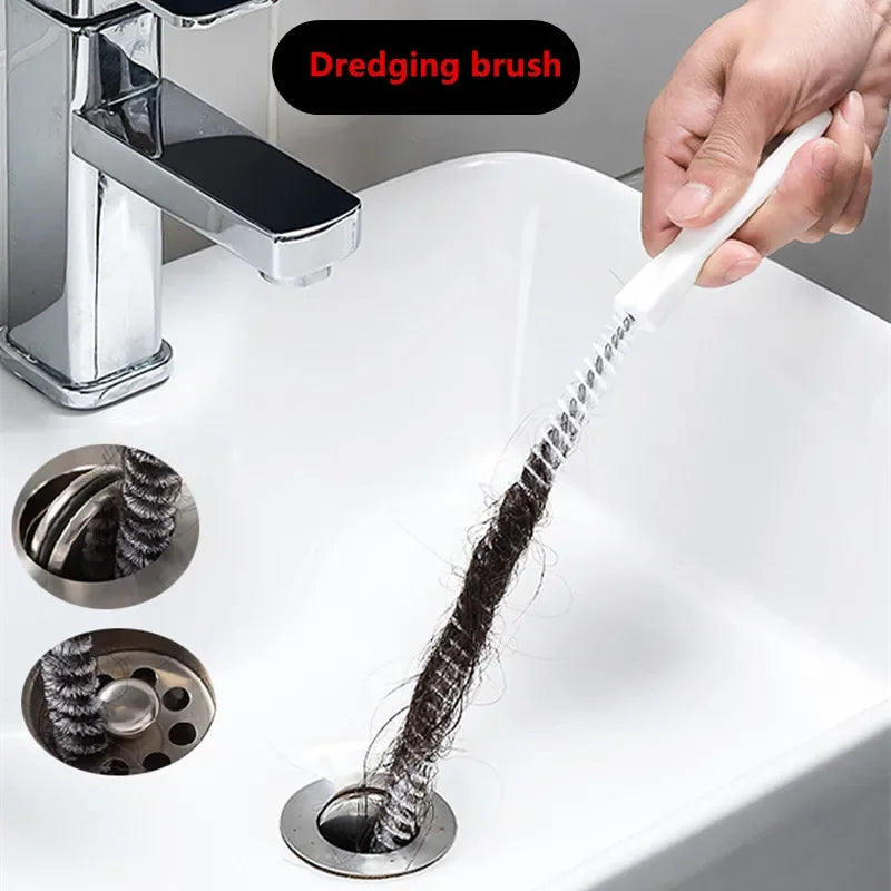 Pipe Dredging Brush Bathroom Hair Sewer Sink Cleaning