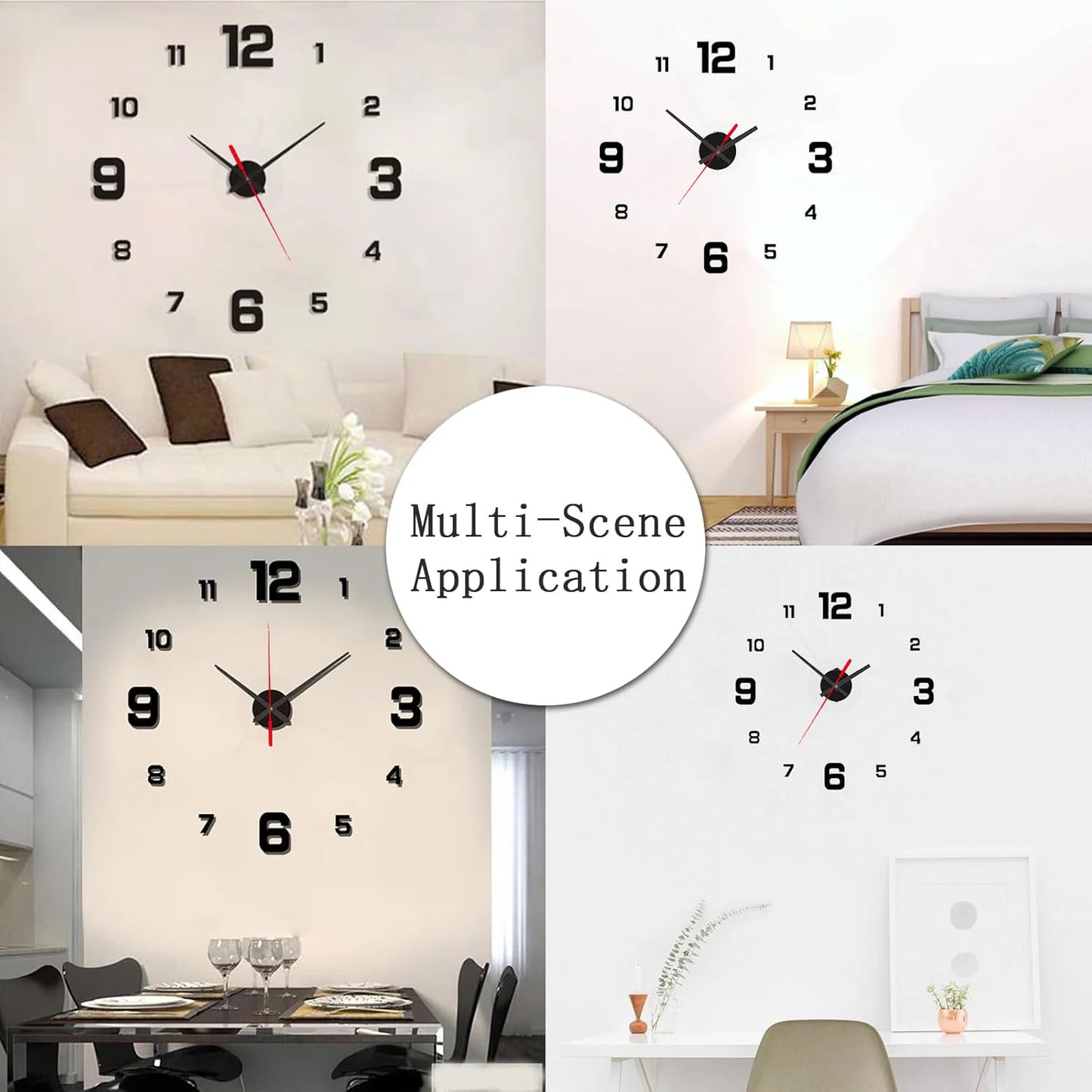 DIY 3D Wall Hanging Clock Wall Stickers
