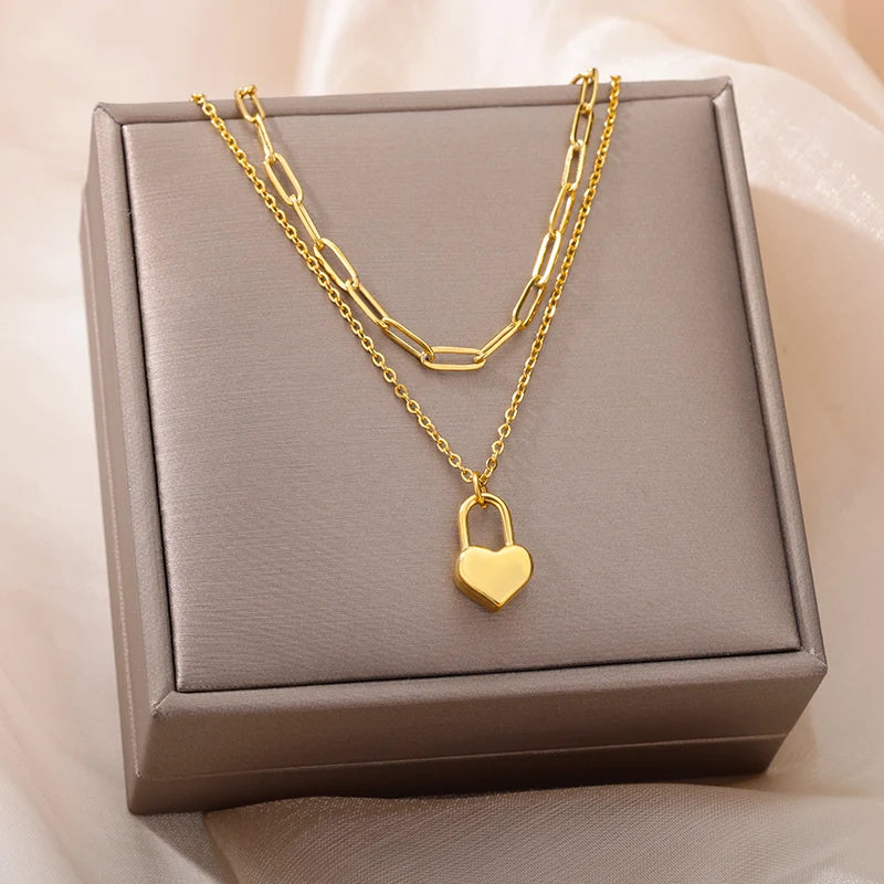 Multilayer Heart Necklace