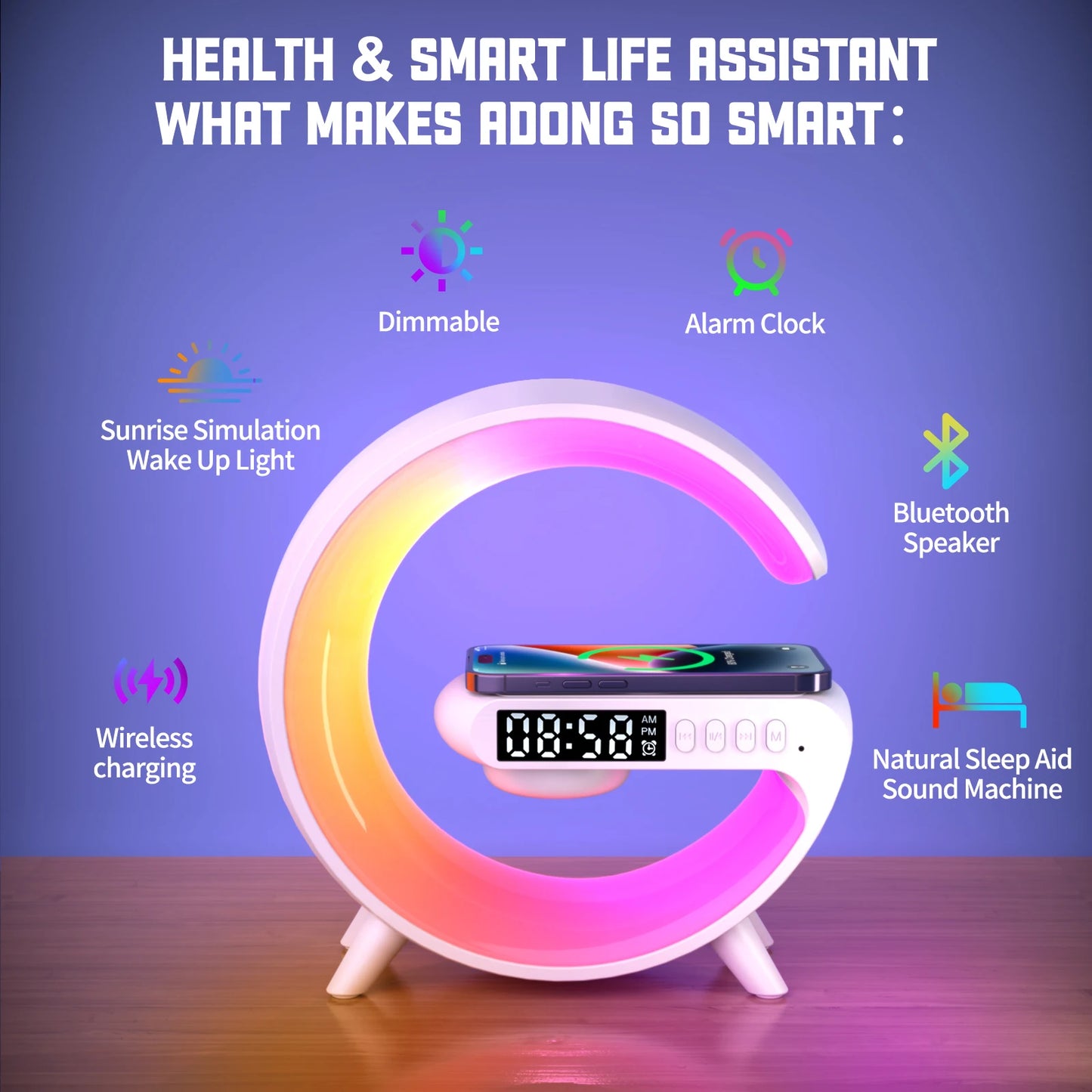 LED Smart Wake Up Wireless Speaker