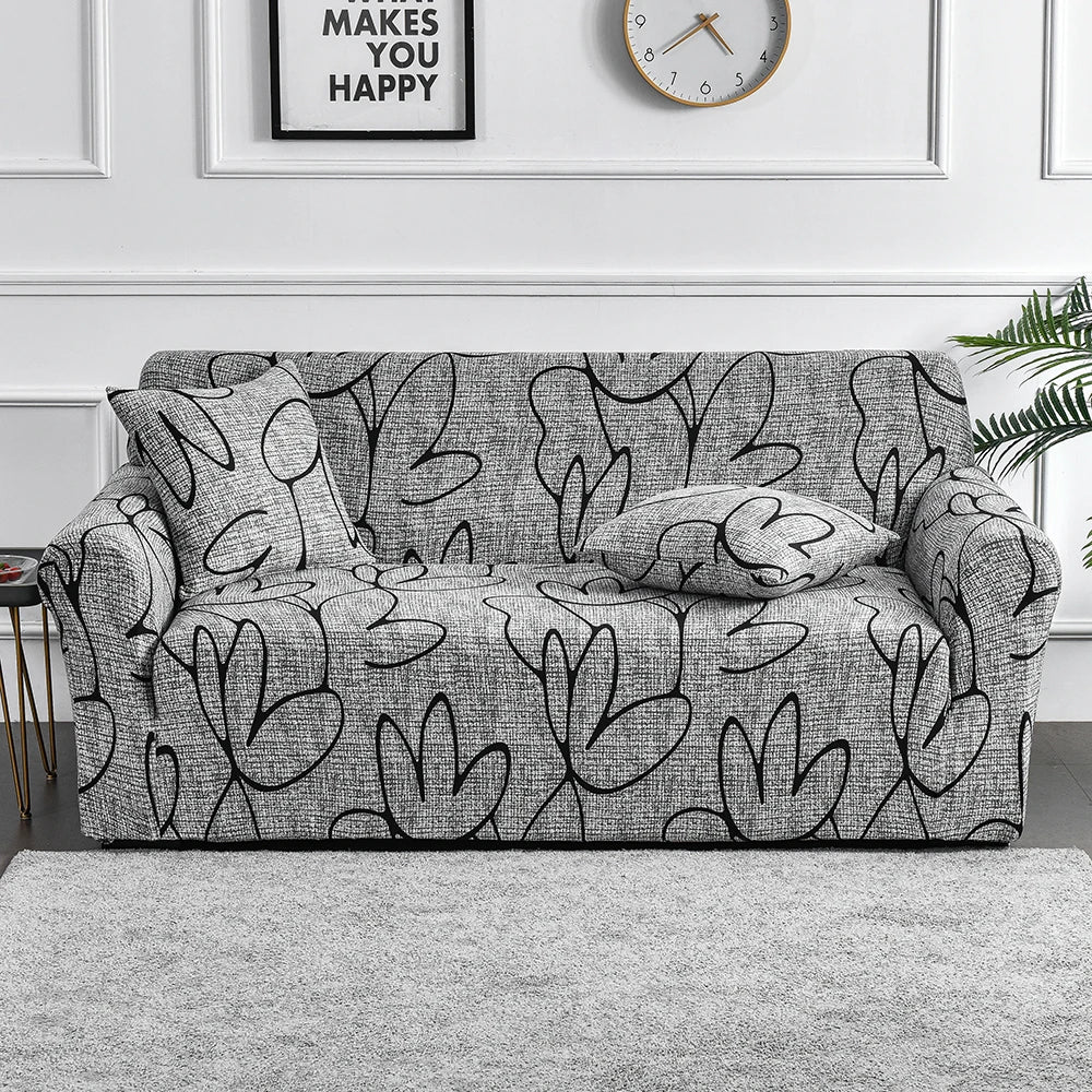 Flower Printed Elastic Sofa Cover