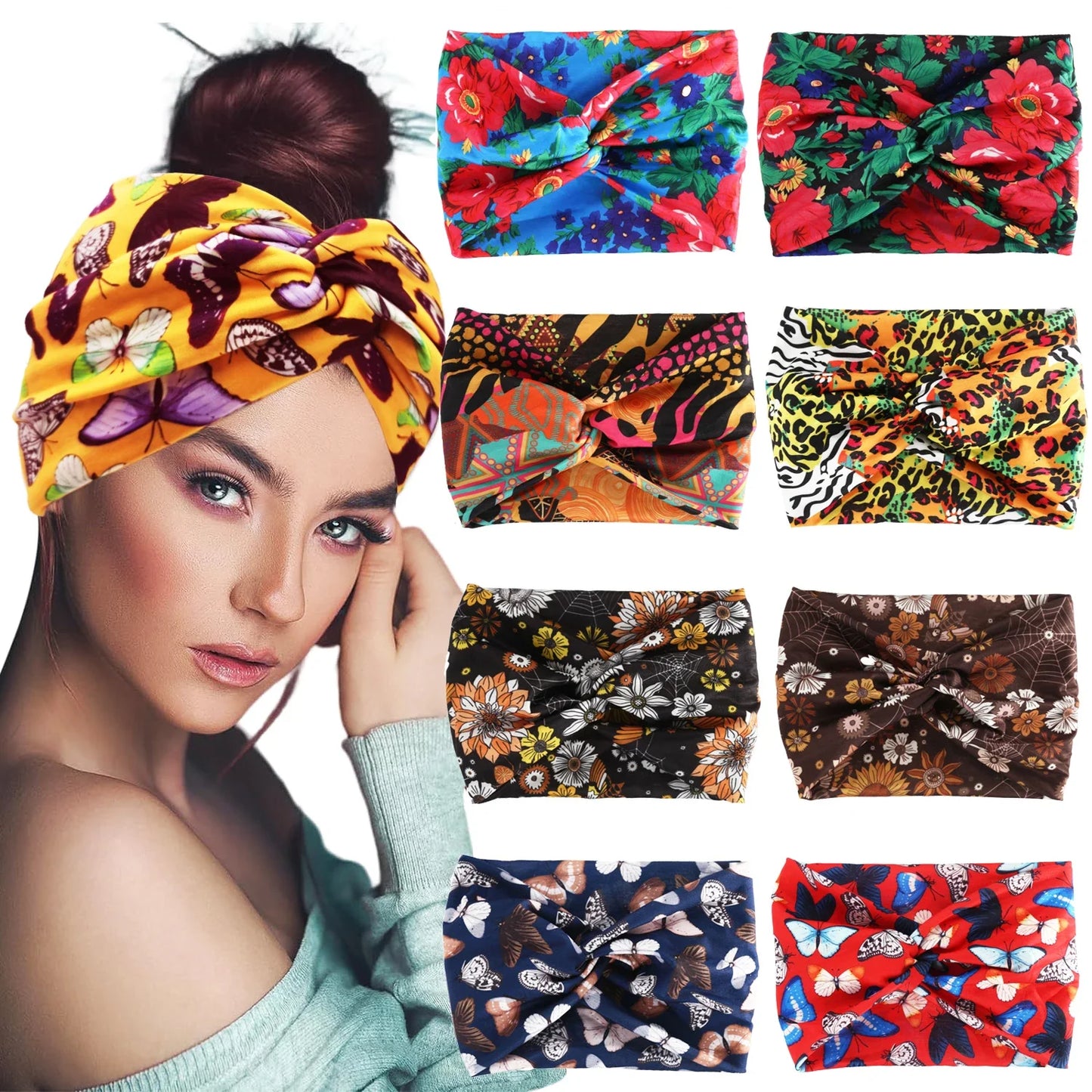 Printed Wide Elastic Head band