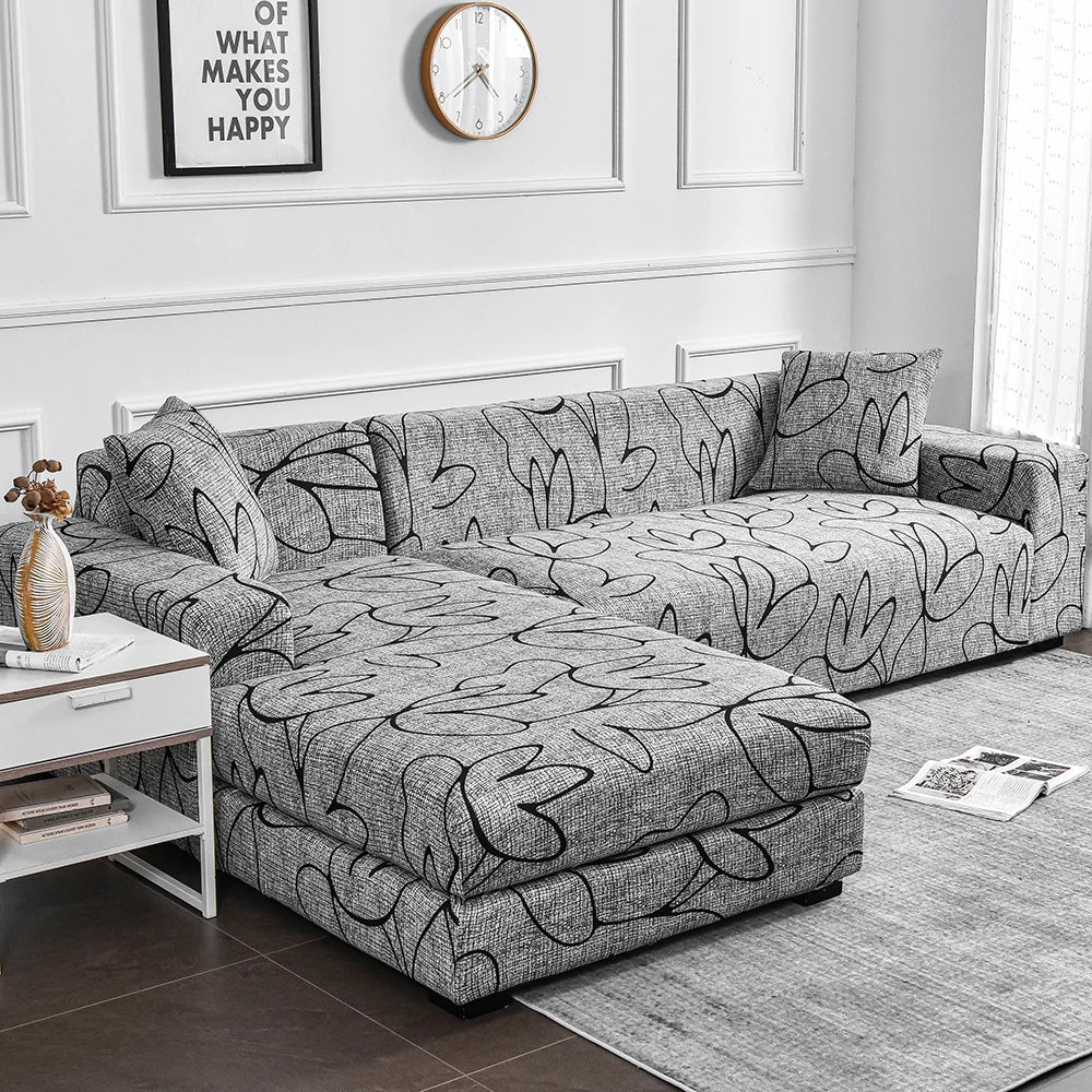 Flower Printed Elastic Sofa Cover