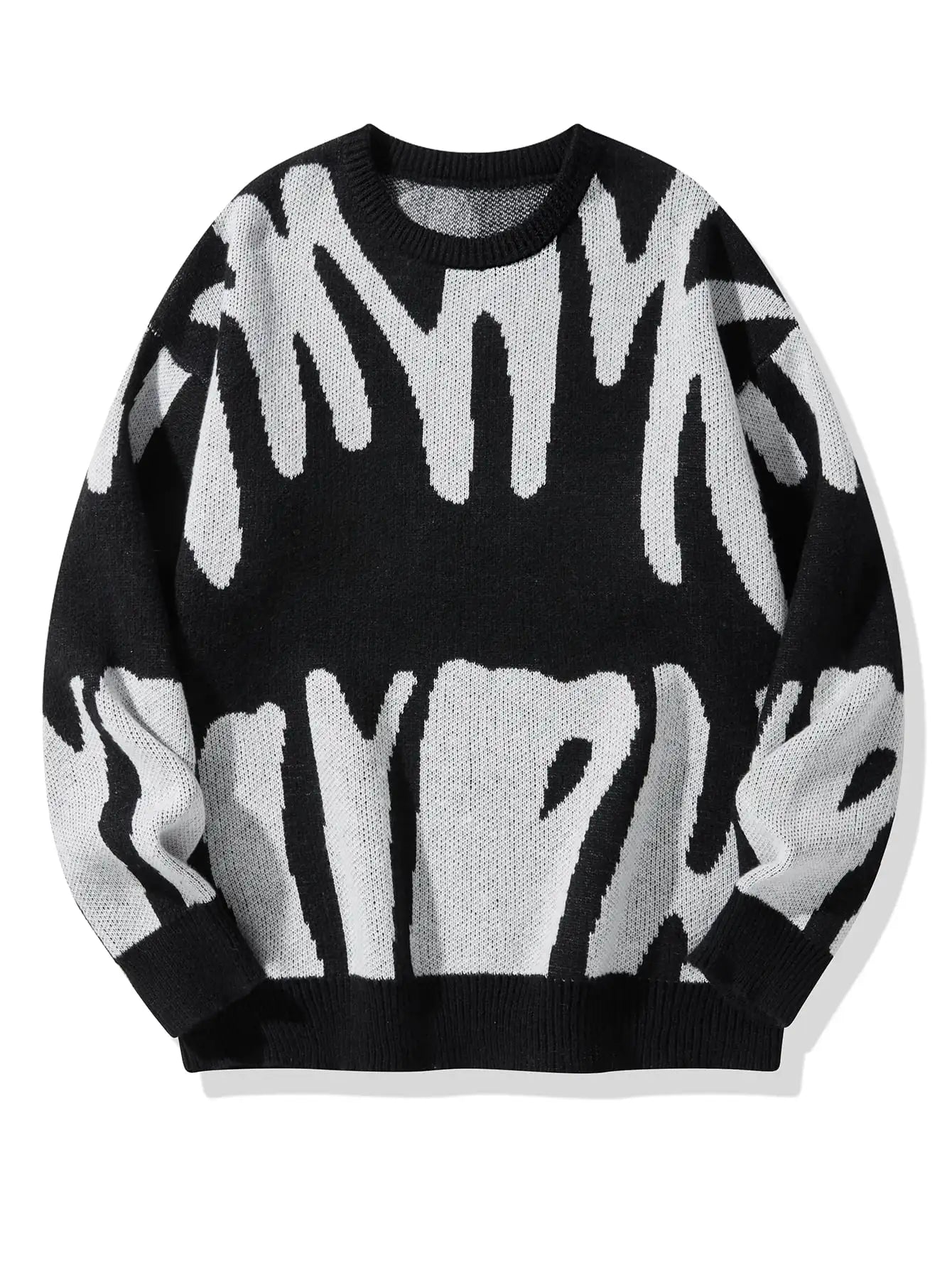 Autumn Winter Jacquard Pattern Pullover Sweater