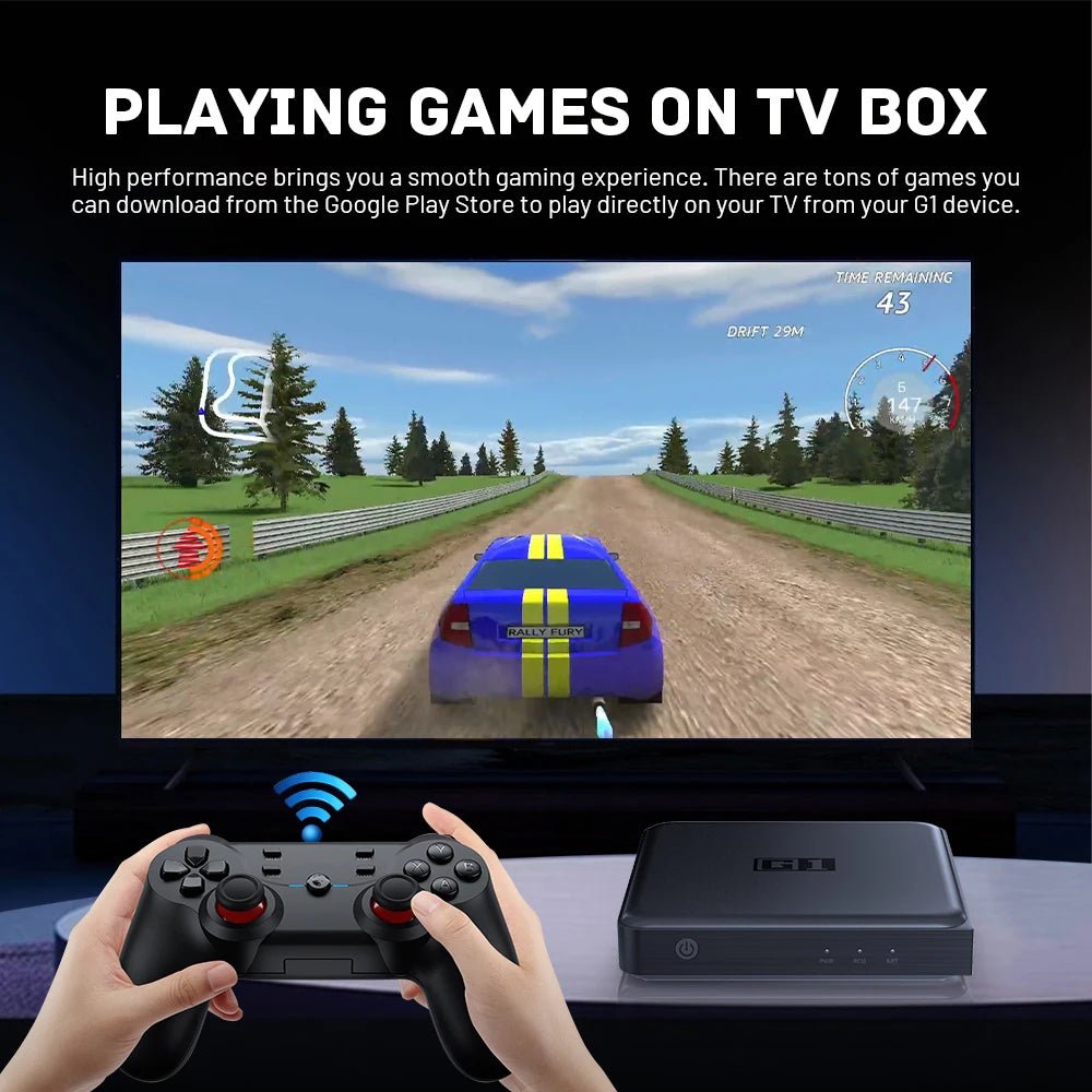 G1 Android TV Box With Netflix 4K Ultra HD Google Certified Dolby Vision HDR10+  4G 32G WiFi6 Streaming Media Device