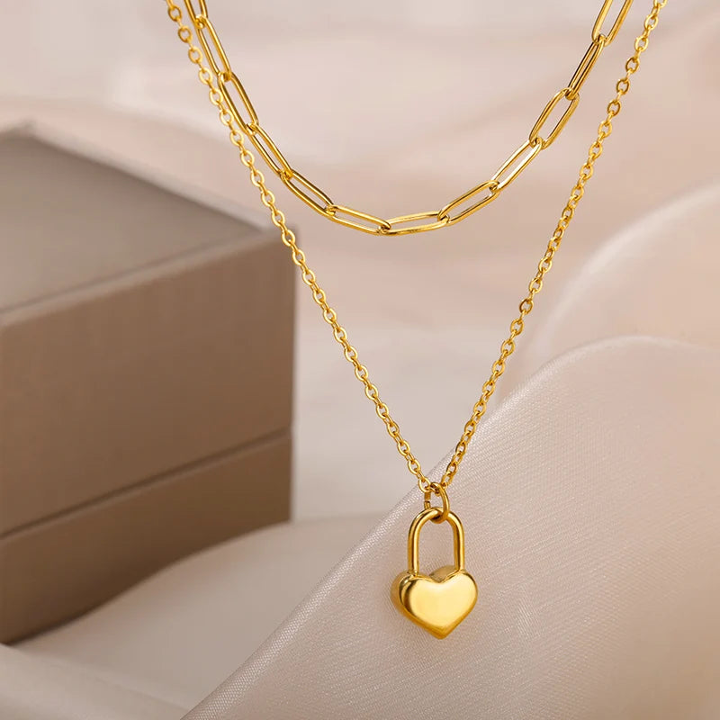 Multilayer Heart Necklace