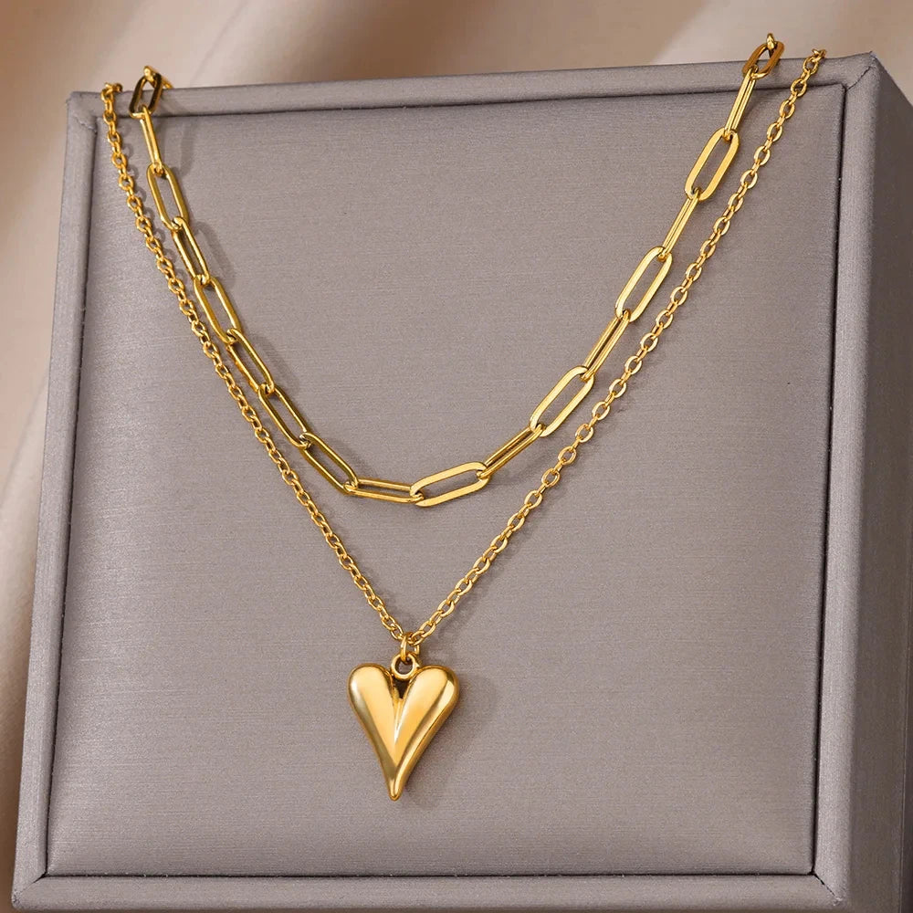 Multilayer Heart Necklace