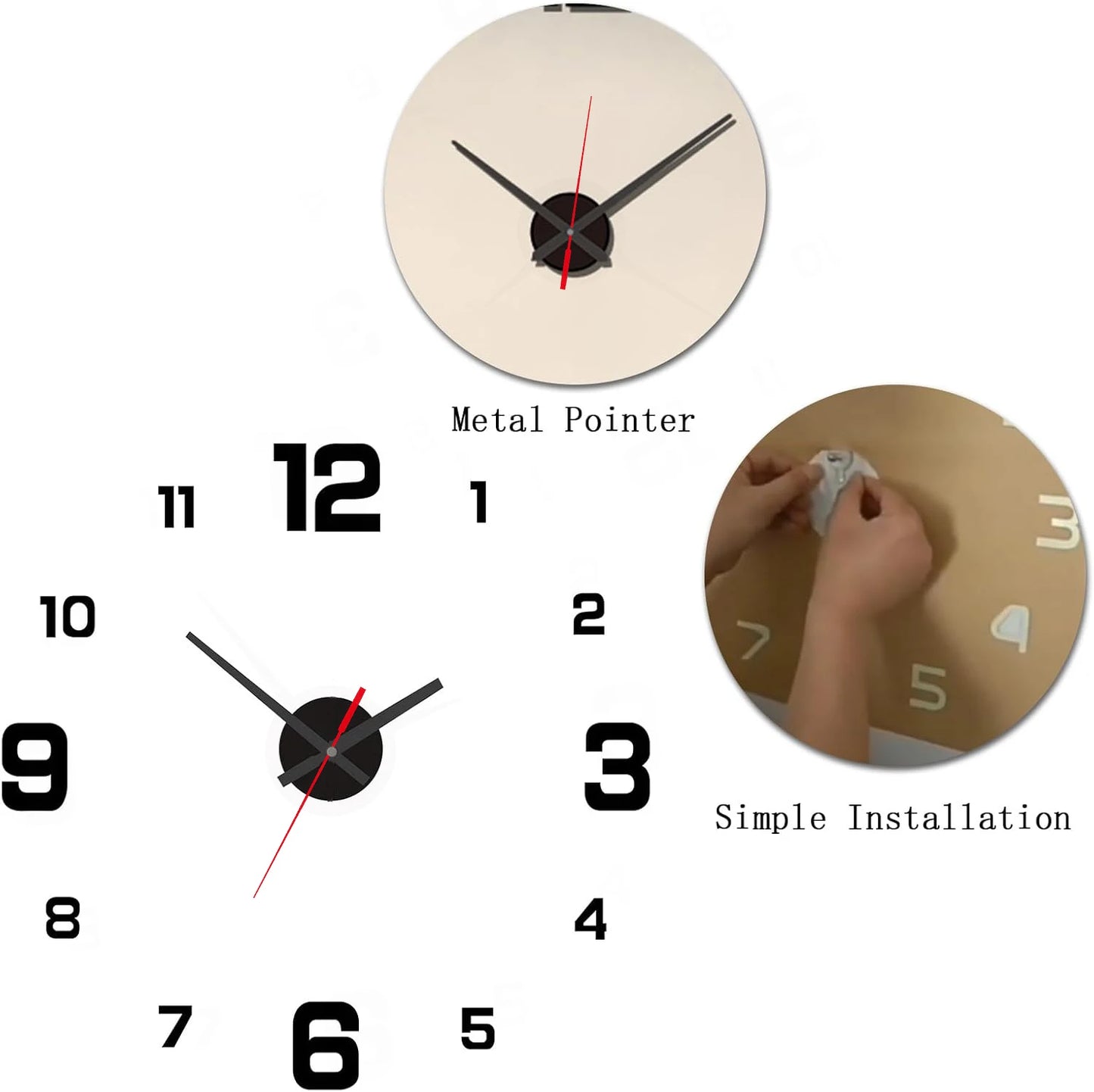DIY 3D Wall Hanging Clock Wall Stickers