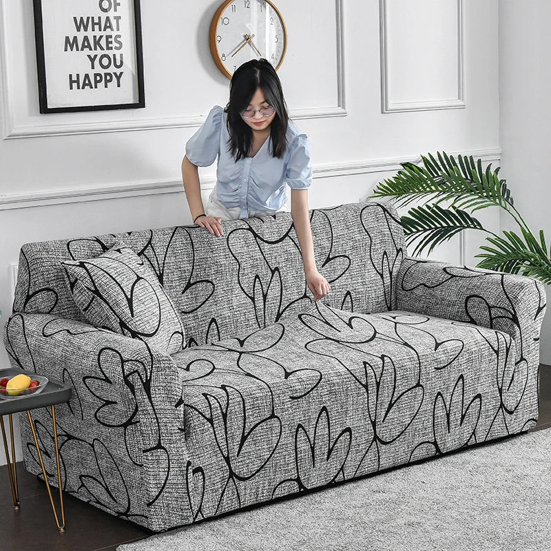Flower Printed Elastic Sofa Cover