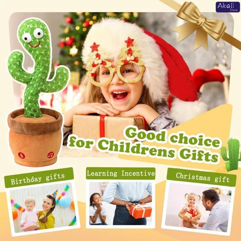 Talking Cactus Toy with LED 120 English Songs Singing Musical