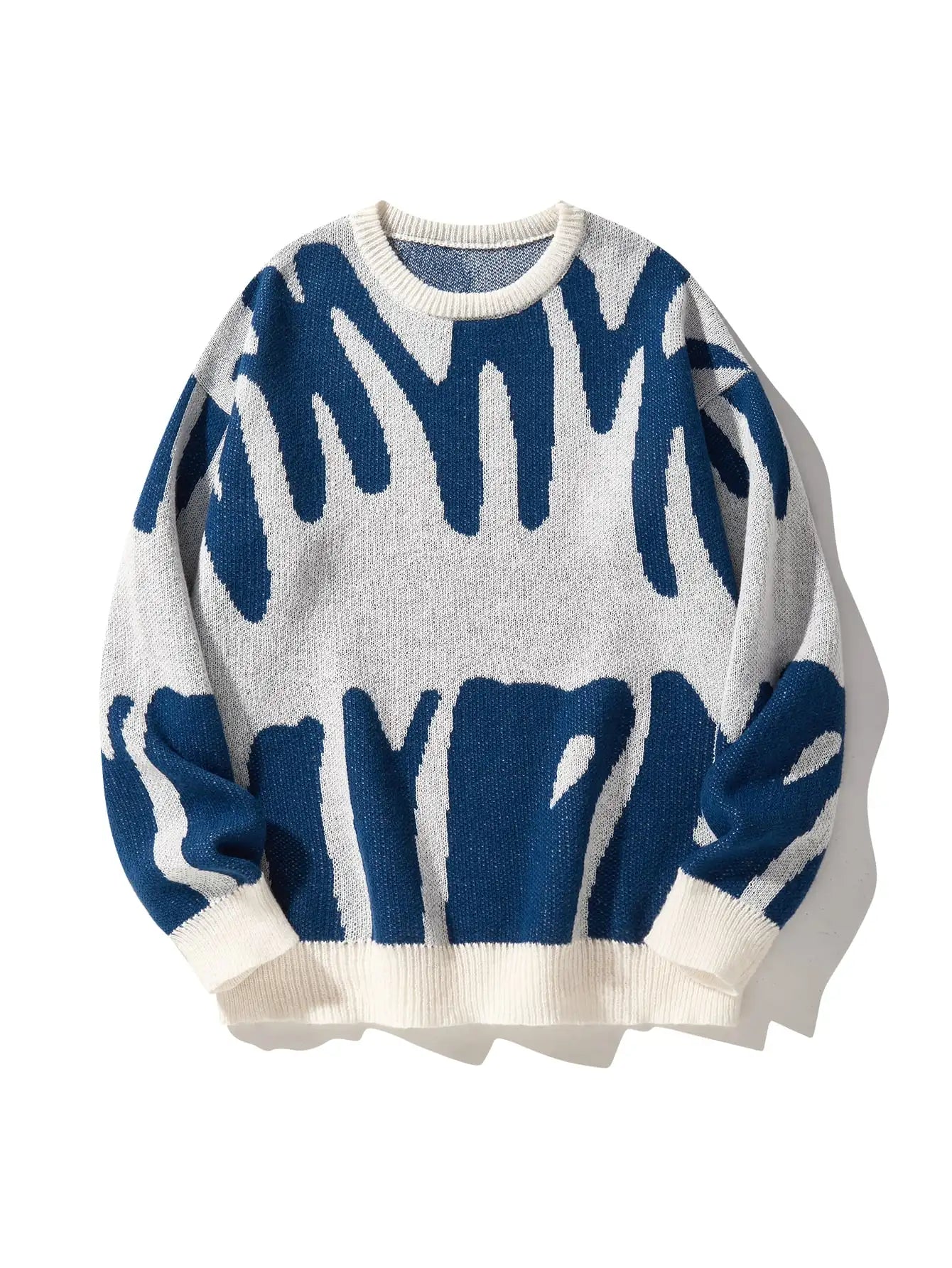 Autumn Winter Jacquard Pattern Pullover Sweater