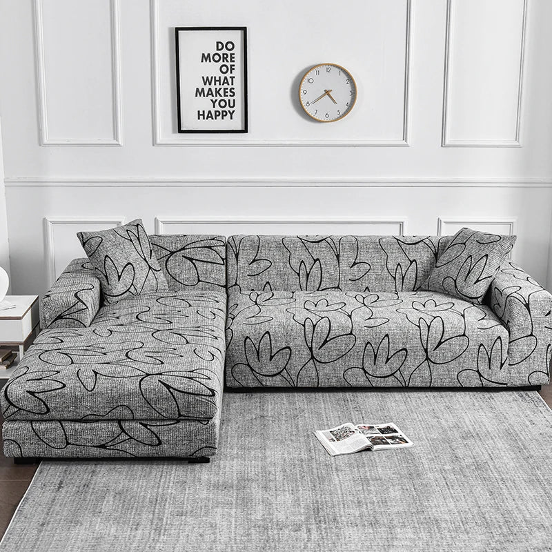Flower Printed Elastic Sofa Cover